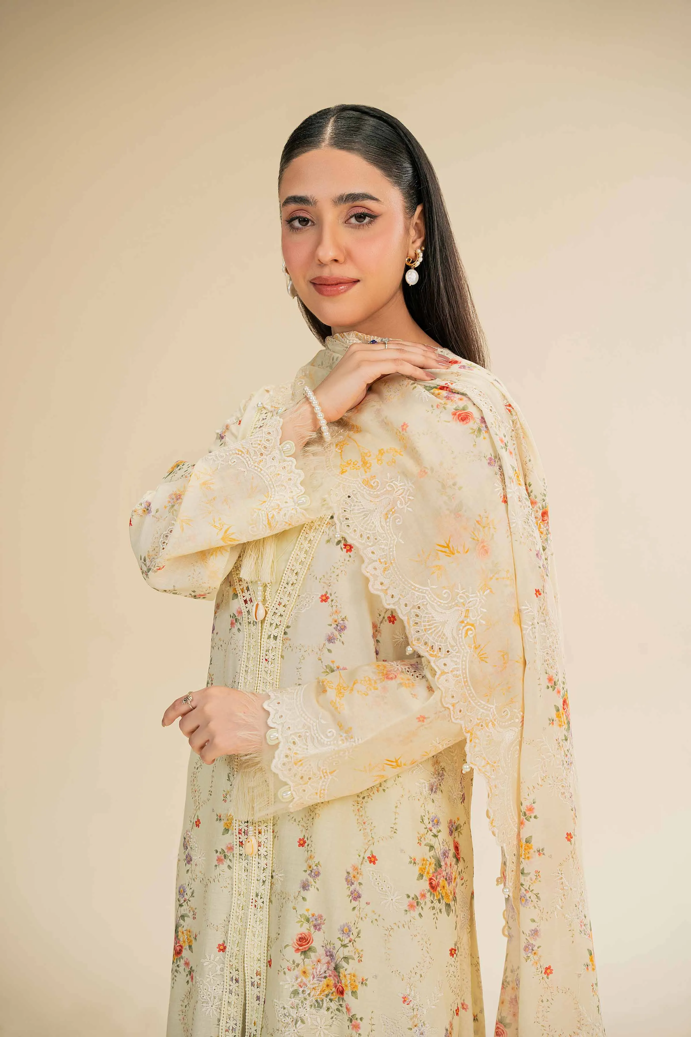 3 Piece - Digital Printed Embroidered Suit - 42501343