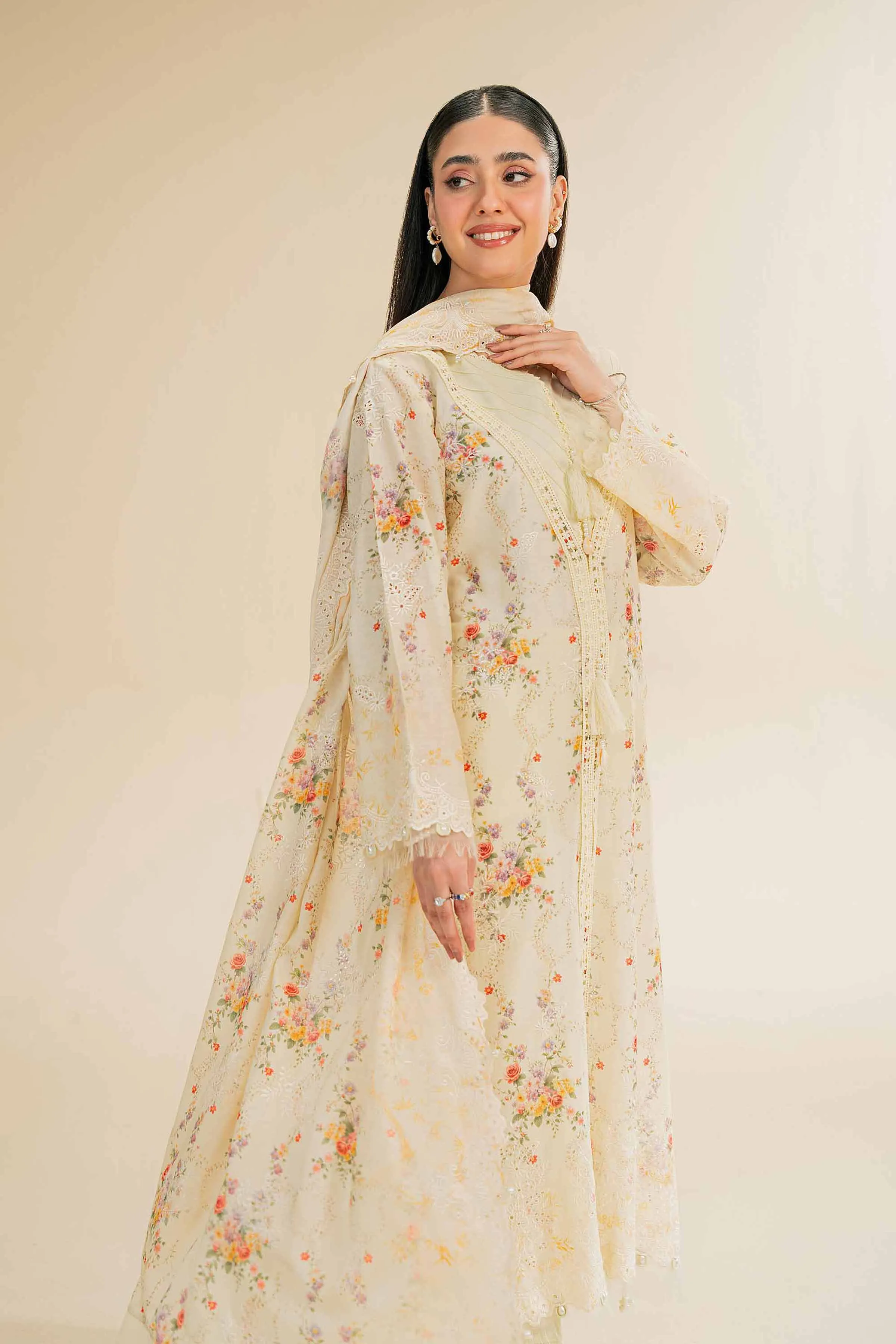 3 Piece - Digital Printed Embroidered Suit - 42501343