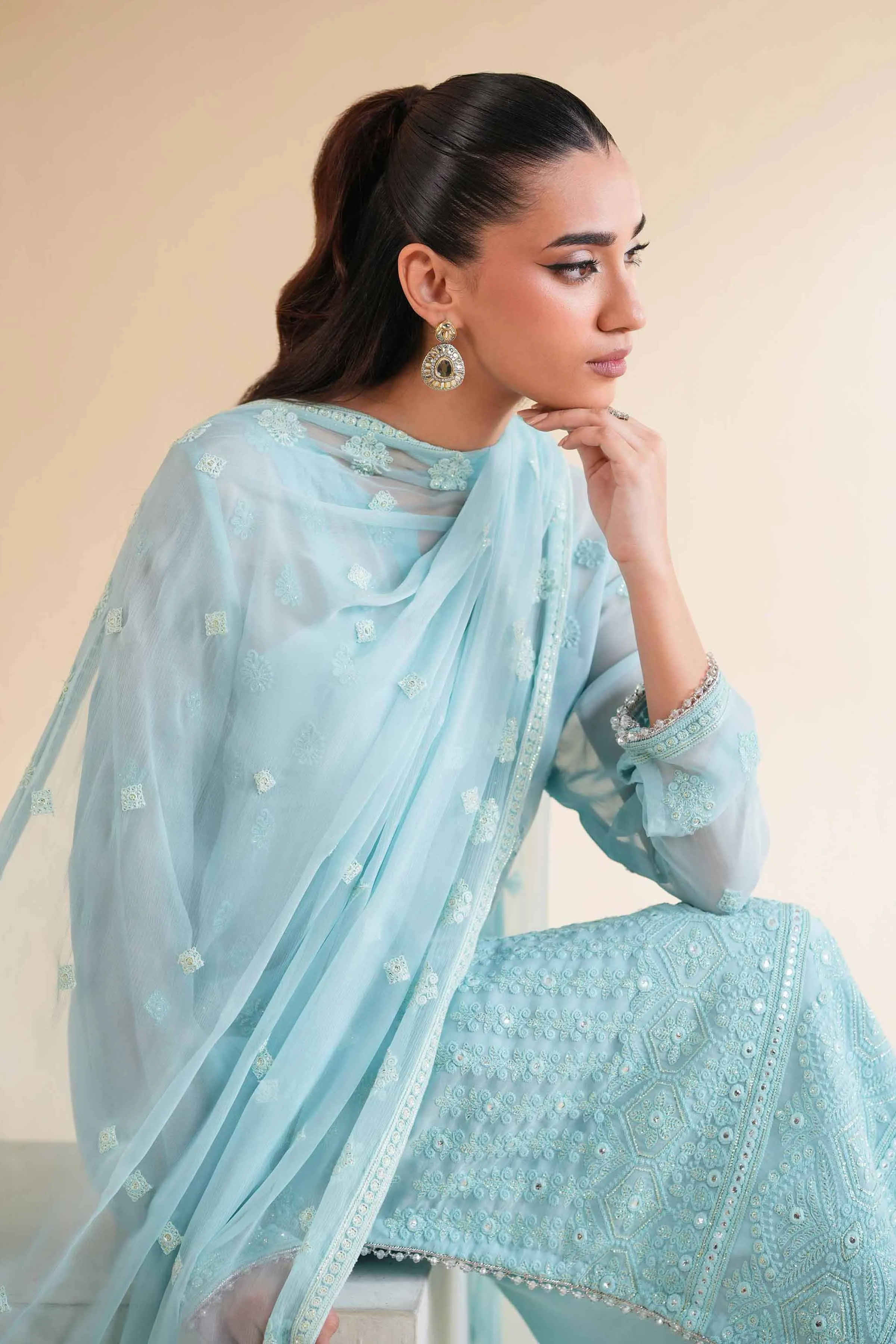 3 Piece - Dyed Embroidered Suit - 42501511
