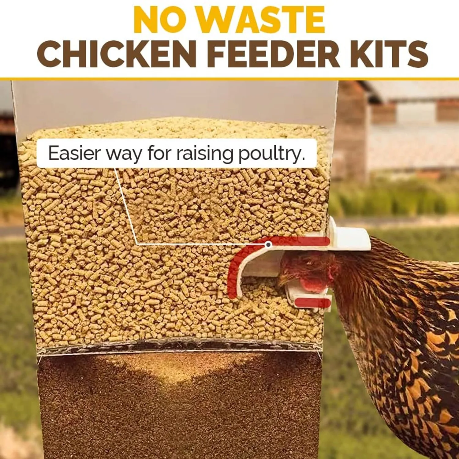 4-Port Chicken Feeder | PVC Gravity Fed Poultry Feeder