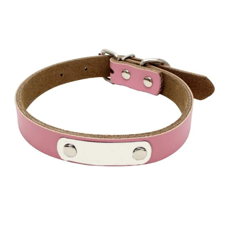 Durable Personalized Genuine Leather Dog's Collar