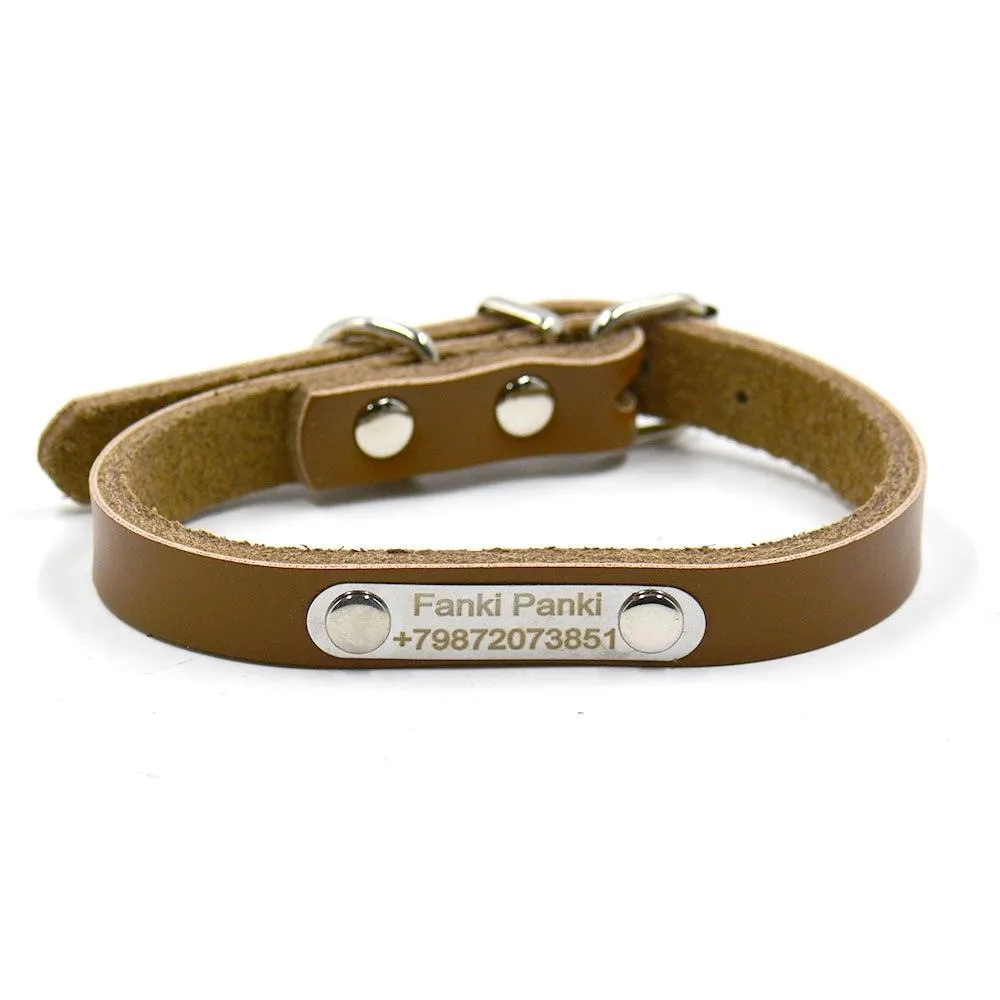 Durable Personalized Genuine Leather Dog's Collar