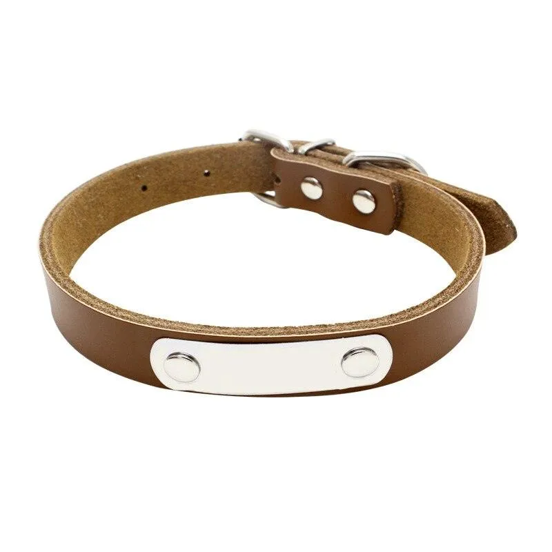 Durable Personalized Genuine Leather Dog's Collar